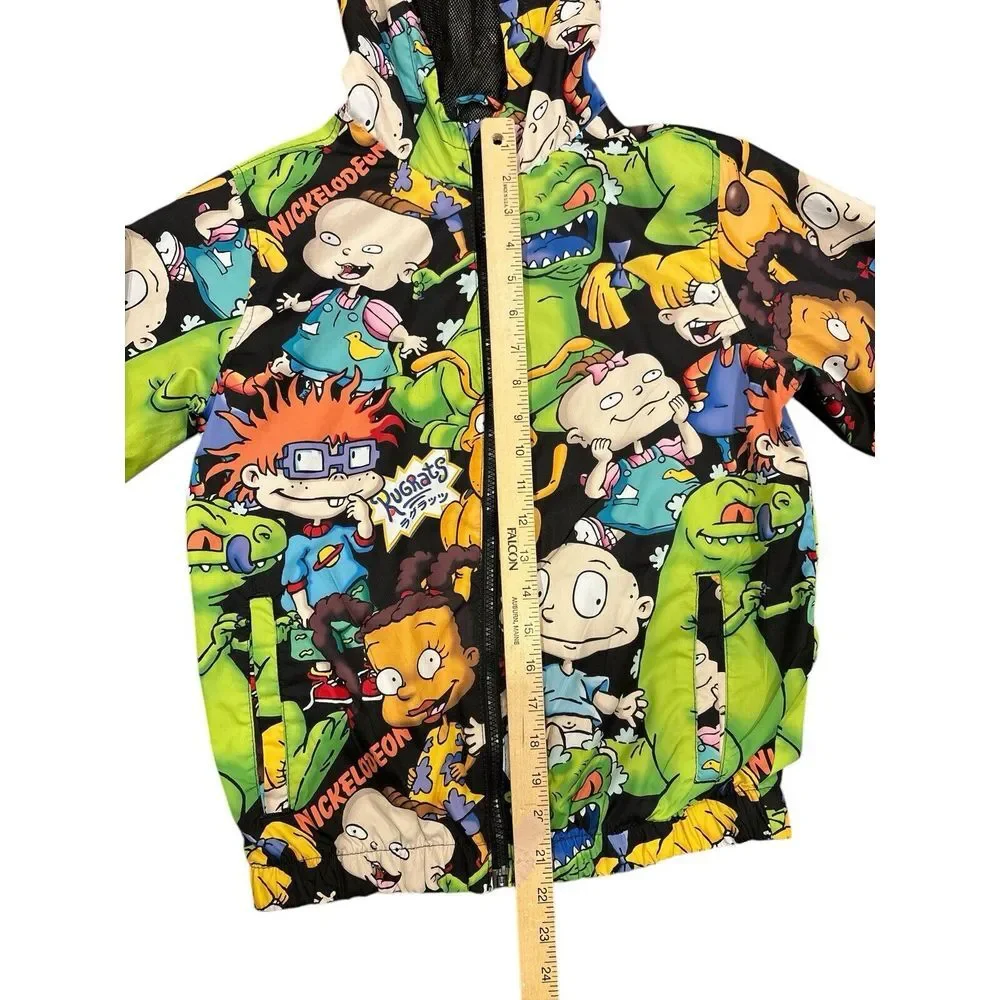 Nickelodeon Medium Rugrats‎ Reptar Windbreaker Hood Jacket Kids Size 14/16